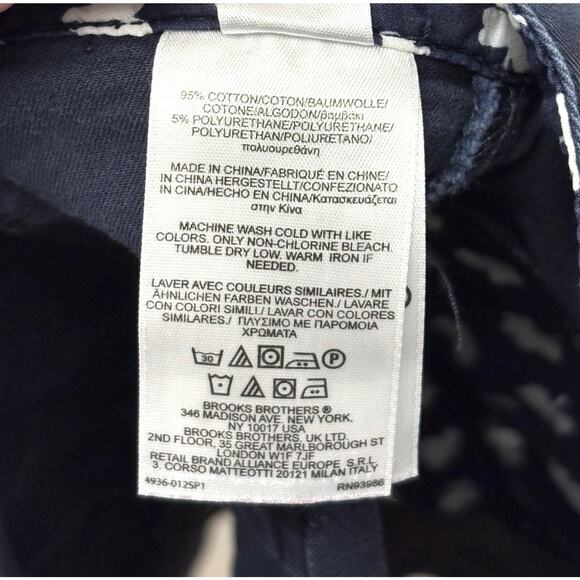 Brooks Brothers Cotton Skirt, Navy Blue Chino Style, Print Trim, Women's Size 8 - Picture 5 of 5